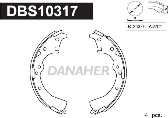 Danaher DBS10317 - Brake Shoe Set autospares.lv