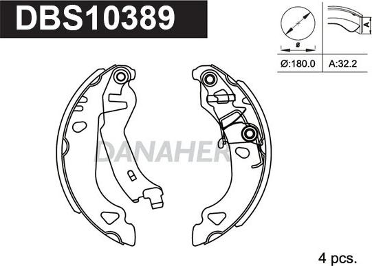 Danaher DBS10389 - Brake Shoe Set autospares.lv