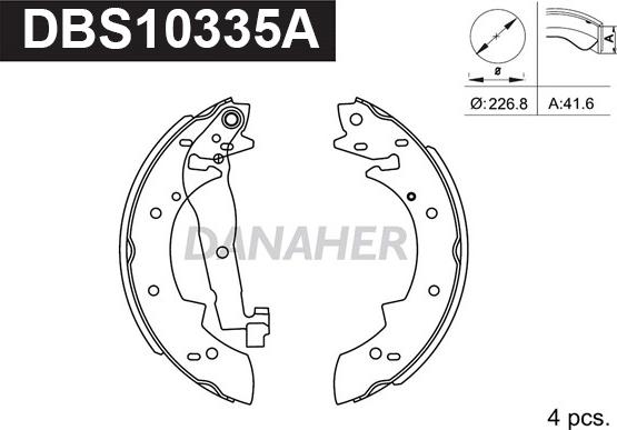 Danaher DBS10335A - Brake Shoe Set autospares.lv