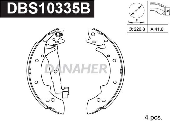 Danaher DBS10335B - Brake Shoe Set autospares.lv