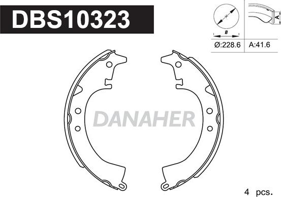 Danaher DBS10323 - Brake Shoe Set autospares.lv