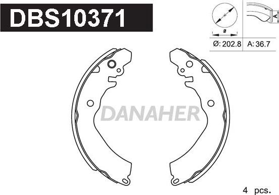 Danaher DBS10371 - Brake Shoe Set autospares.lv