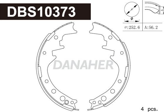 Danaher DBS10373 - Brake Shoe Set autospares.lv