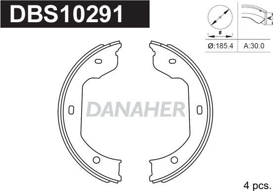 Danaher DBS10291 - Brake Shoe Set, parking brake autospares.lv