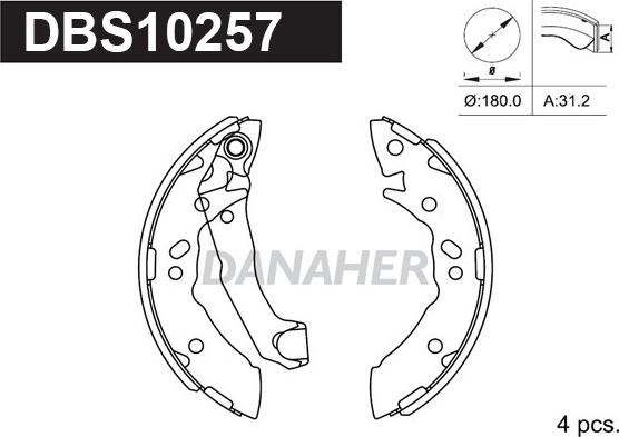 Danaher DBS10257 - Brake Shoe Set autospares.lv