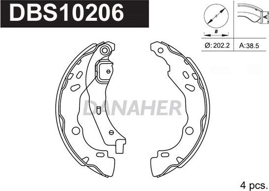 Danaher DBS10206 - Brake Shoe Set autospares.lv