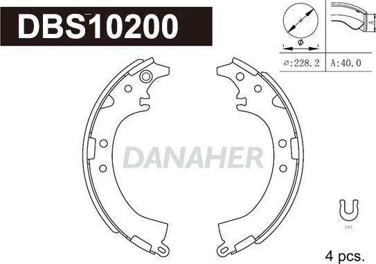 Danaher DBS10200 - Brake Shoe Set autospares.lv