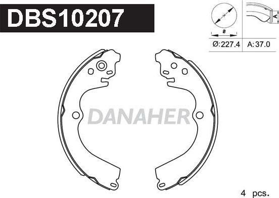 Danaher DBS10207 - Brake Shoe Set autospares.lv