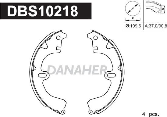 Danaher DBS10218 - Brake Shoe Set autospares.lv