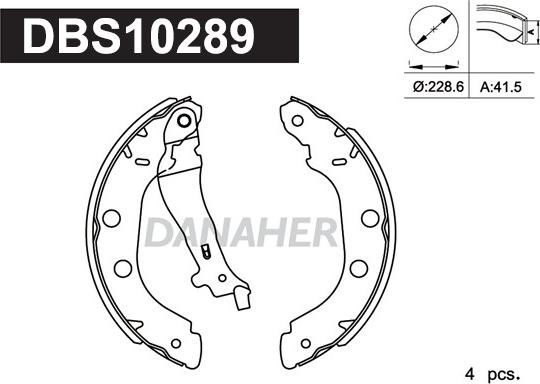 Danaher DBS10289 - Brake Shoe Set autospares.lv