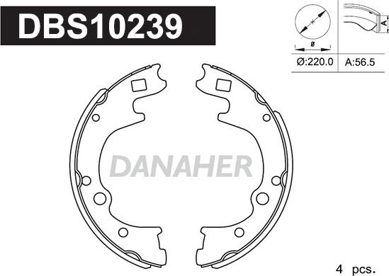 Danaher DBS10239 - Brake Shoe Set autospares.lv