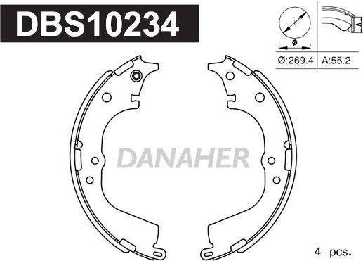 Danaher DBS10234 - Brake Shoe Set autospares.lv