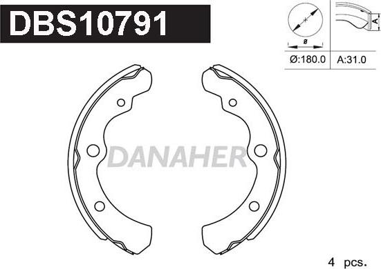 Danaher DBS10791 - Brake Shoe Set autospares.lv