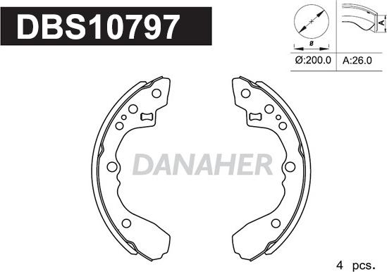 Danaher DBS10797 - Brake Shoe Set autospares.lv