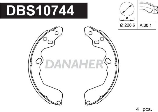 Danaher DBS10744 - Brake Shoe Set autospares.lv