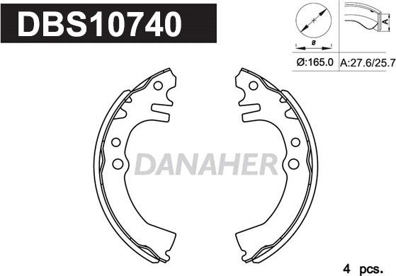 Danaher DBS10740 - Brake Shoe Set autospares.lv