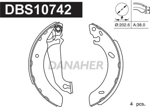 Danaher DBS10742 - Brake Shoe Set autospares.lv