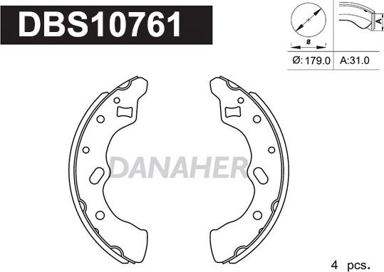 Danaher DBS10761 - Brake Shoe Set autospares.lv