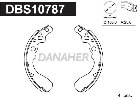 Danaher DBS10787 - Brake Shoe Set autospares.lv