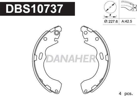 Danaher DBS10737 - Brake Shoe Set autospares.lv