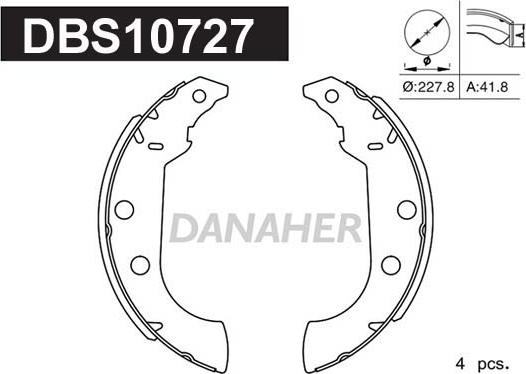 Danaher DBS10727 - Brake Shoe Set autospares.lv