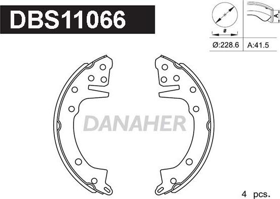 Danaher DBS11066 - Brake Shoe Set autospares.lv