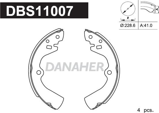 Danaher DBS11007 - Brake Shoe Set autospares.lv