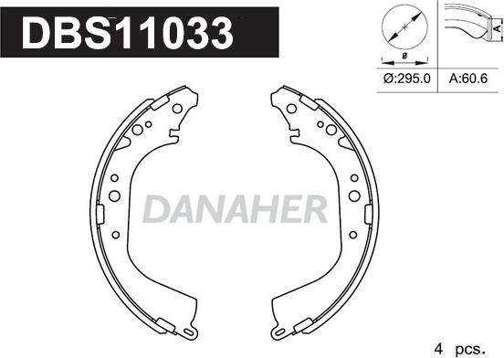 Danaher DBS11033 - Brake Shoe Set autospares.lv