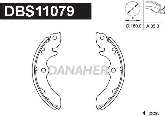 Danaher DBS11079 - Brake Shoe Set autospares.lv