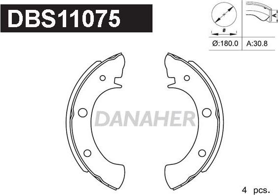 Danaher DBS11075 - Brake Shoe Set autospares.lv