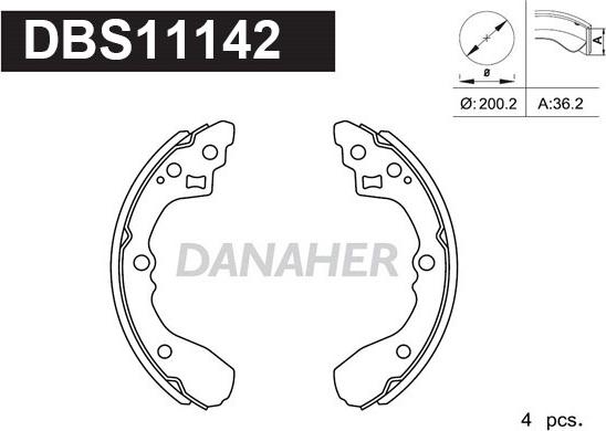 Danaher DBS11142 - Brake Shoe Set autospares.lv