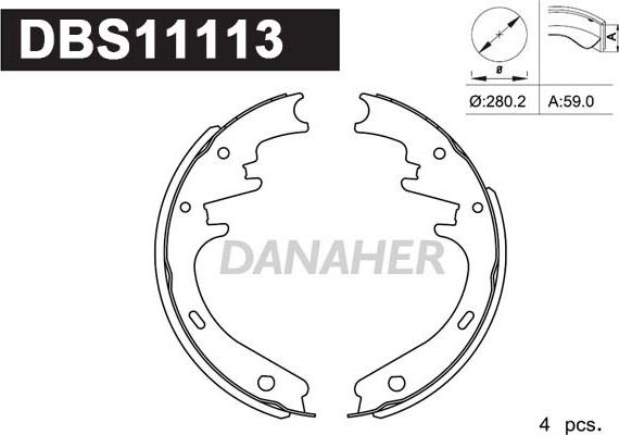 Danaher DBS11113 - Brake Shoe Set autospares.lv