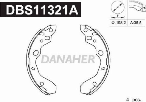 Danaher DBS11321A - Brake Shoe Set autospares.lv