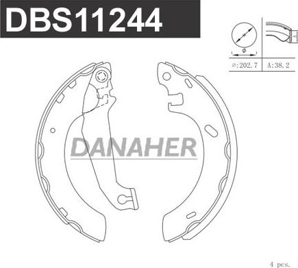 Danaher DBS11244 - Brake Shoe Set autospares.lv