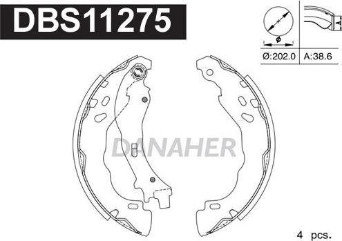 Danaher DBS11275 - Brake Shoe Set autospares.lv