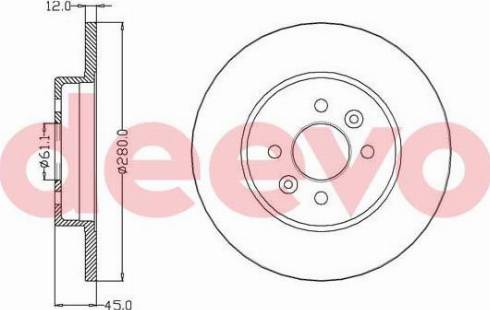 DEEVO BD19500 - Brake Disc autospares.lv