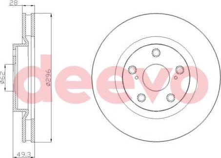 DEEVO BD19620 - Brake Disc autospares.lv