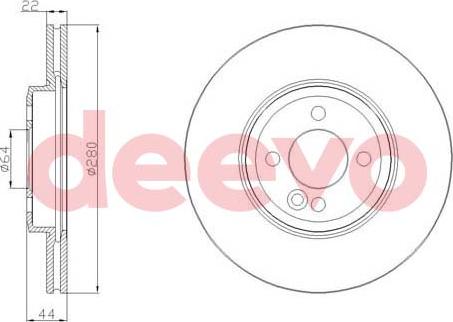 DEEVO BD19080 - Brake Disc autospares.lv