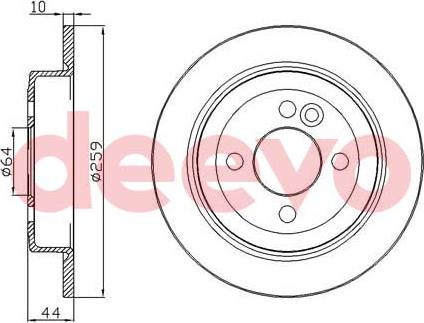 DEEVO BD19100 - Brake Disc autospares.lv