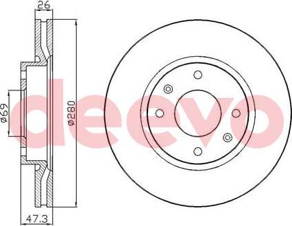 DEEVO BD19820 - Brake Disc autospares.lv