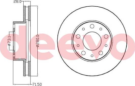 DEEVO BD19340 - Brake Disc autospares.lv