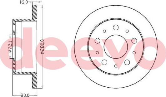 DEEVO BD19360 - Brake Disc autospares.lv