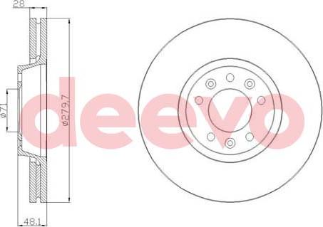 DEEVO BD19300 - Brake Disc autospares.lv