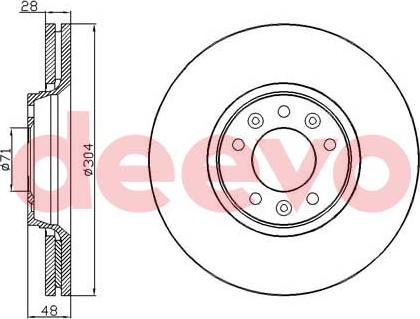 DEEVO BD19280 - Brake Disc autospares.lv