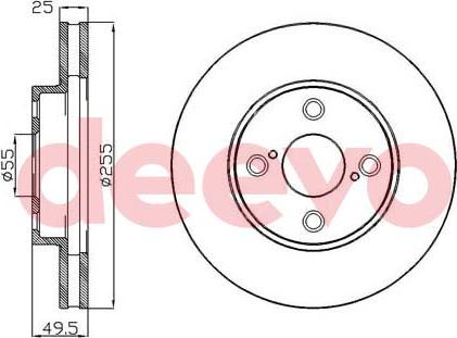 DEEVO BD14940 - Brake Disc autospares.lv