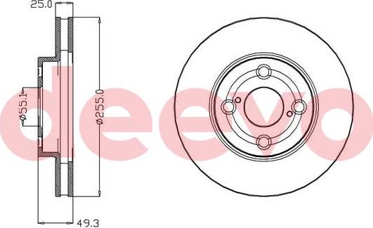 DEEVO BD14960 - Brake Disc autospares.lv