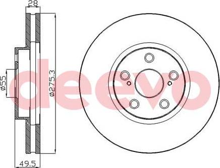 DEEVO BD14900 - Brake Disc autospares.lv