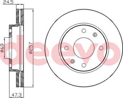 DEEVO BD14640 - Brake Disc autospares.lv