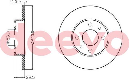 DEEVO BD14620 - Brake Disc autospares.lv