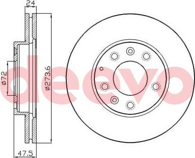 DEEVO BD14040 - Brake Disc autospares.lv